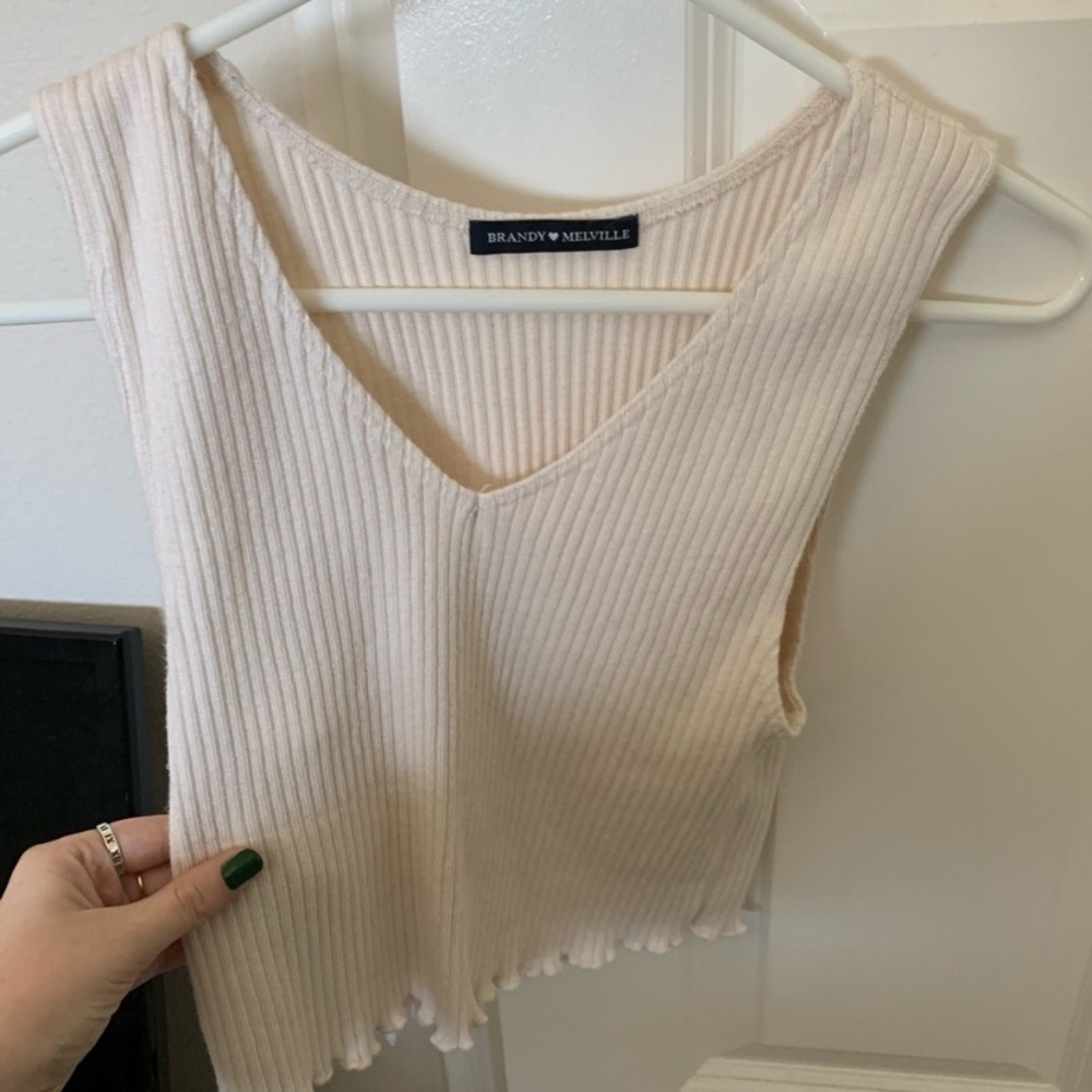 Brandy Melville Cream/White tank top